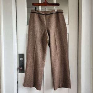 Pendleton 100% Virgin Wool Brown Tweed Pants, Sz 12